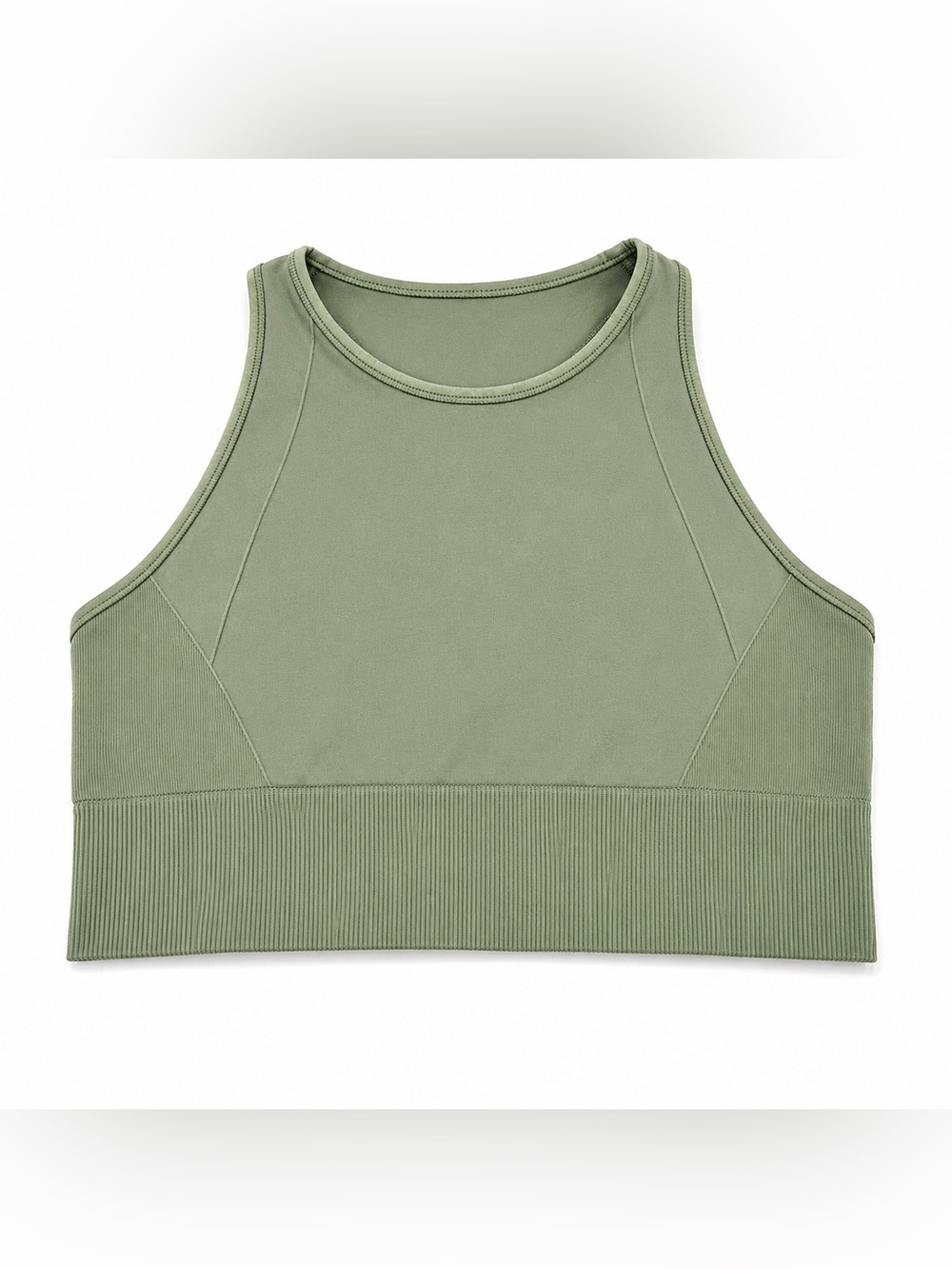 Lululemon Ebb to Train Bra women Size 8 Green Longline Everlux C/D Support